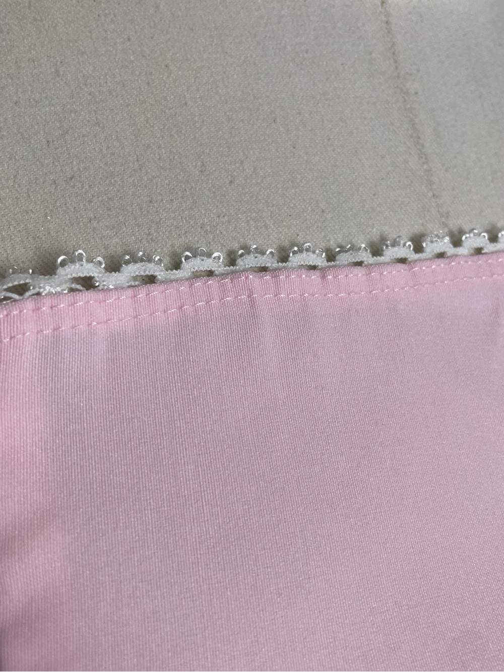Vintage Y2K Luly K Pink strapless tiered ruffle mini dress lace bow coquette M - Picture 3 of 10